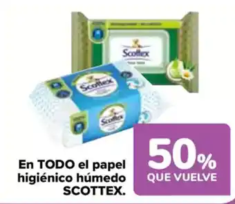 Carrefour SCOTTEX En todo el papel higiénico húmedo oferta