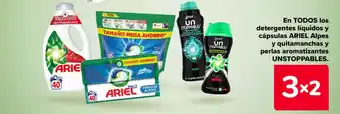 Carrefour En todos los detergentes líquidos y cápsulas ariel alpes y quitamanchas y perlas aromatizantes unstoppables oferta