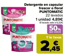 Carrefour PUNTOMATIC Detergente en capsular frescor o floral oferta