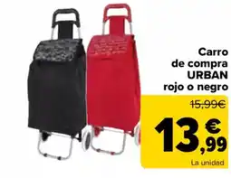 Carrefour URBAN Carro de compra rojo o negro oferta