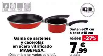 Carrefour MAGEFESA Gama de sartenes y cacerolas en acero vitrificado oferta