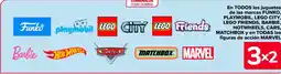 Carrefour En todos los juguetes de las marcas funko, playmobil, lego city, lego friends, barbie, hotwheels, cars, oferta