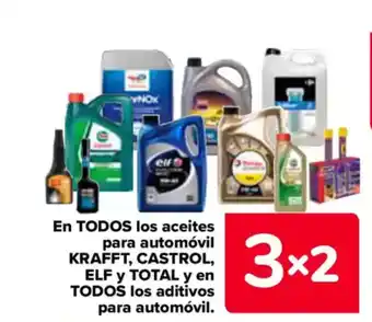 Carrefour En todos los aceites para automóvil krafft, castrol, elf y total y en todos los aditivos para automóvil. oferta