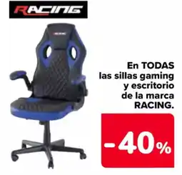 Carrefour RACING En todas las sillas gaming y escritorio de la marca oferta