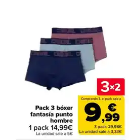 Carrefour Pack 3 bóxer fantasía punto hombre oferta