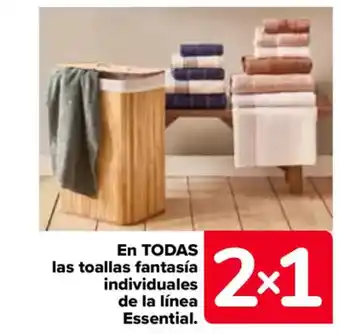 Carrefour En todas las toallas fantasía individuales de la línea essential. oferta