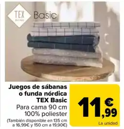 Carrefour TEX Juegos de sábanas o funda nórdica basic oferta