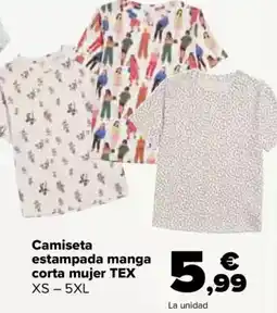 Carrefour TEX Camiseta estampada manga corta mujer oferta