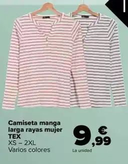 Carrefour TEX Camiseta manga larga rayas mujer oferta