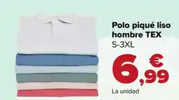 Carrefour TEX Polo piqué liso hombre oferta