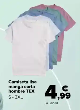 Carrefour TEX  Camiseta lisa manga corta hombre oferta