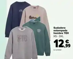 Carrefour TEX Sudadera estampada hombre oferta