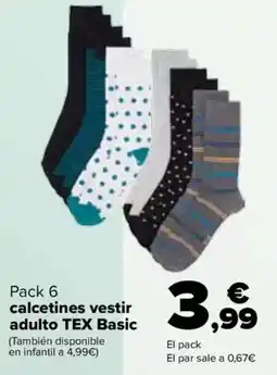 Carrefour TEX calcetines vestir adulto Basic oferta