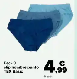 Carrefour TEX slip hombre punto Basic oferta