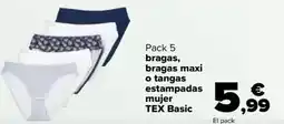 Carrefour TEX Bragas, bragas maxi o tangas estampadas mujer oferta