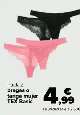 Carrefour TEX Bragas o tanga mujer TEX Basic oferta