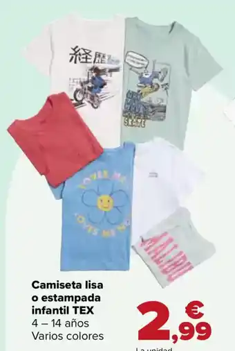 Carrefour TEX Camiseta lisa o estampada infantil oferta