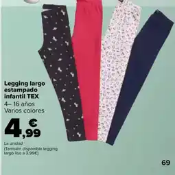 Carrefour TEX Legging largo estampado infantil oferta