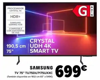 Carrefour SAMSUNG Tv 75" tu75du7175uxxc oferta