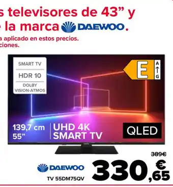 Carrefour DAEWOO TV 55DM75QV oferta