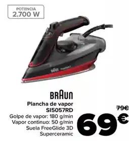 Carrefour BRAUN Plancha de vapor SI5057RD oferta