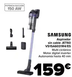 Carrefour SAMSUNG Aspirador sin cable JET60 VS15A6031R4/ES oferta