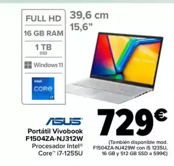 Carrefour ASUS Portátil Vivobook F1504ZA-NJ312W oferta