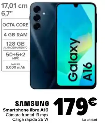 Carrefour SAMSUNG Smartphone libre A16 oferta