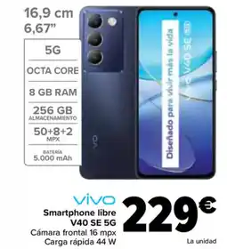 Carrefour VIVO Smartphone libre V40 SE 5G oferta