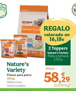 TiendAnimal NATURE'S VARIETY Pienso para perro oferta