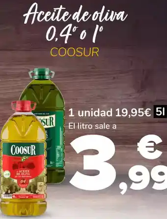 Supeco COOSUR Aceite de oliva 0.4% 1° oferta