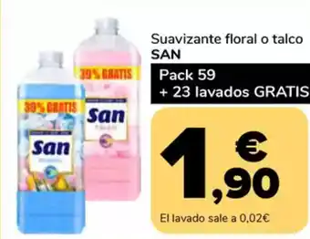 Supeco SAN Suavizante floral o talco oferta