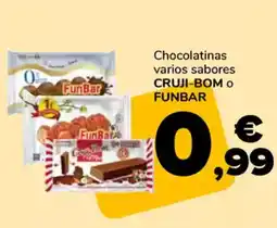 Supeco CRUJI-BOM O FUNBAR Chocolatinas varios sabores oferta