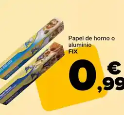 Supeco FIX Papel de horno o aluminio oferta