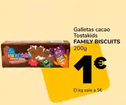 Supeco FAMILY BISCUITS Galletas cacao Tostakids oferta