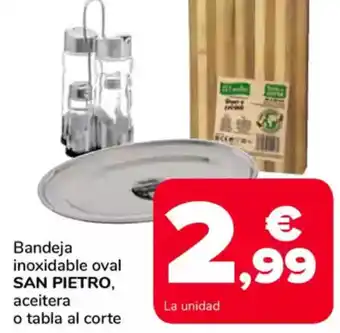 Supeco SAN PIETRO Bandeja inoxidable oval, aceitera o tabla al corte oferta