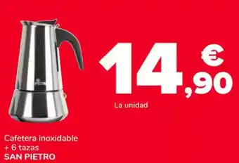 Supeco SAN PIETRO Cafetera inoxidable + 6 tazas oferta