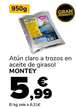 Supeco MONTEY Atún claro a trozos en aceite de girasol oferta