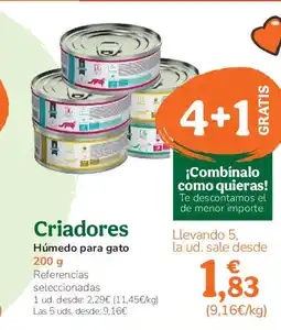 TiendAnimal CRIADORES Húmedo para gato oferta