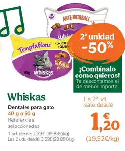 TiendAnimal WHISKAS Dentales para gato oferta