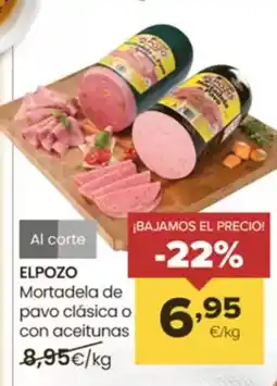 Autoservicios Familia ELPOZO Mortadela de pavo clásica o con aceitunas oferta