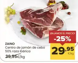 Autoservicios Familia ZAINO Centro de jamón de cebo 50% raza ibérica oferta