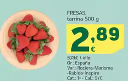 HiperDino Fresas, tarrina oferta