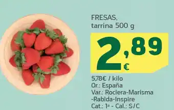 HiperDino Fresas, tarrina oferta