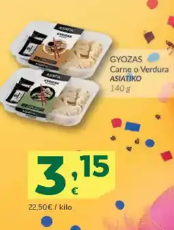 HiperDino ASIATIKO Gyozas carne o verdura oferta