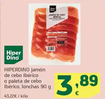 HiperDino HIPERDINO jamón de cebo ibérico o paleta de cebo ibérico, lonchas oferta