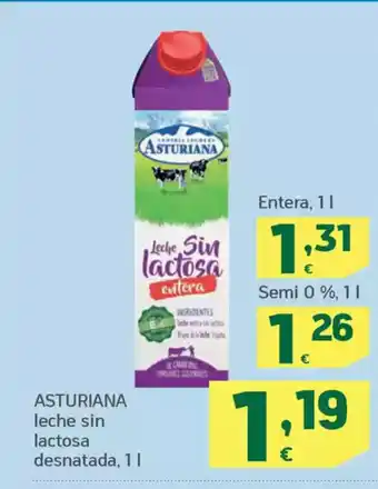 HiperDino ASTURIANA leche sin lactosa desnatada oferta