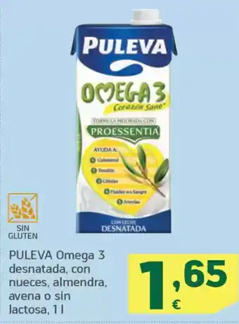 HiperDino PULEVA Omega 3 desnatada, con nueces, almendra, avena o sin lactosa oferta