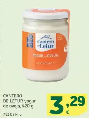 HiperDino CANTERO DE LETUR yogur de oveja oferta