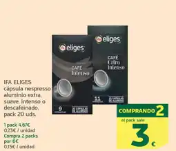 HiperDino IFA ELIGES cápsula nespresso aluminio extra, suave, intenso o descafeinado oferta